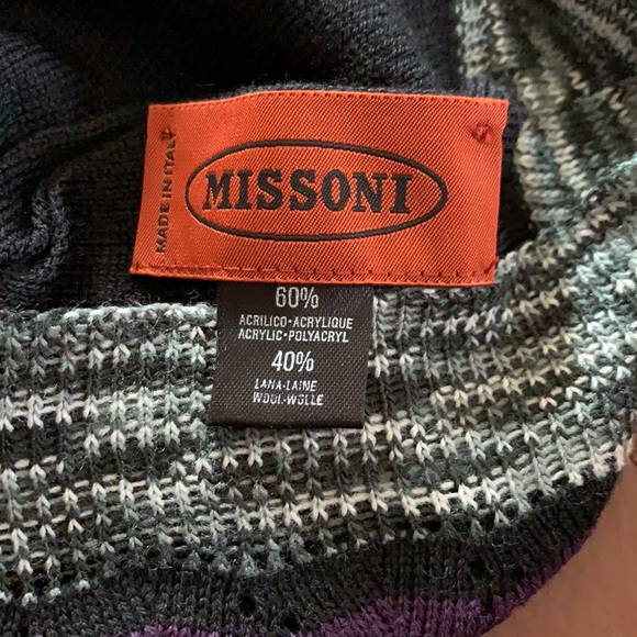 Missoni purple marble stripe wool blend knit hat - Picture 3 of 4